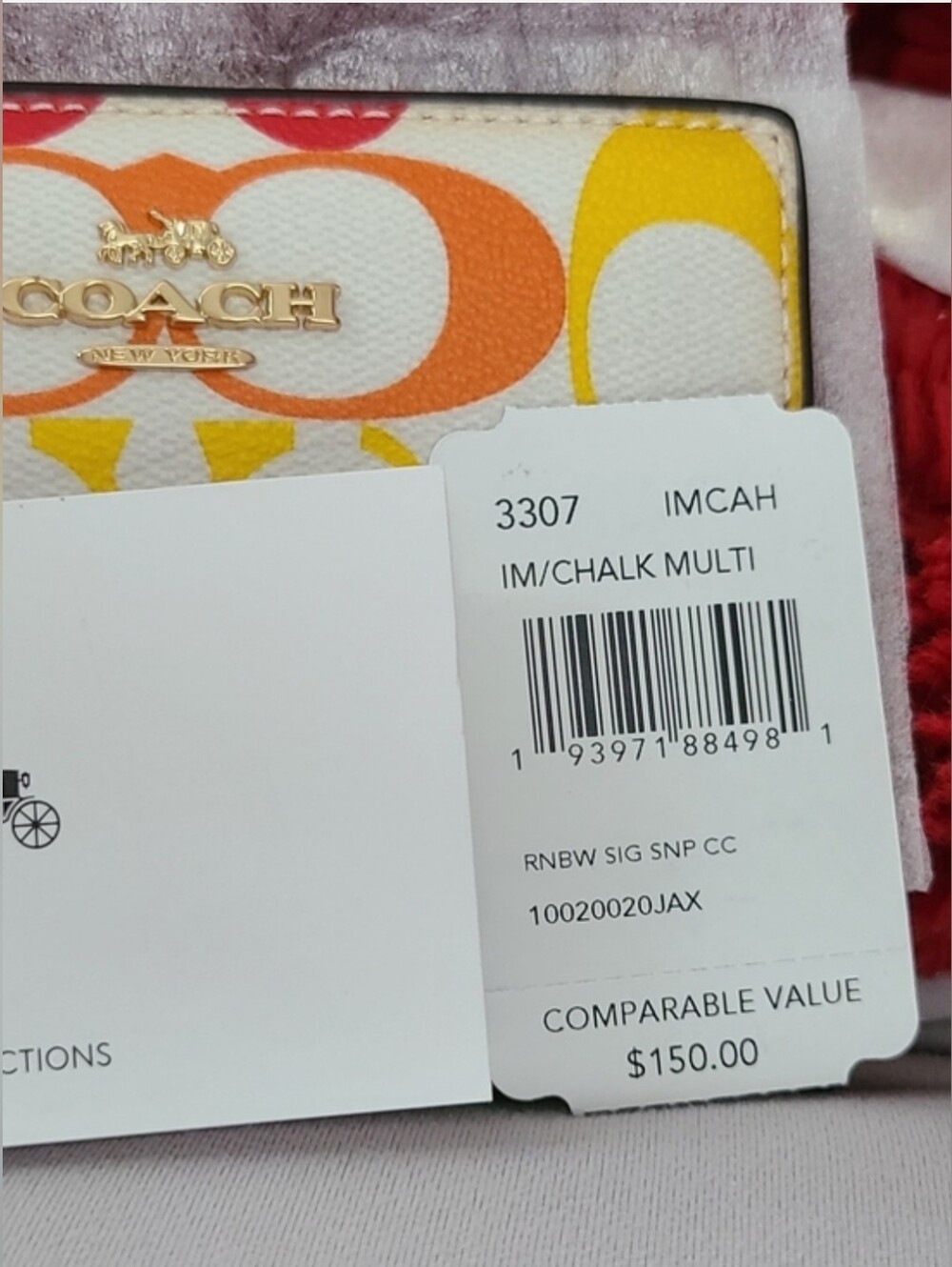 Coach Rainbow Signature Zip Wallet. RARE* AUTHENTIC* Soft Brown Interior. - Picture 5 of 11
